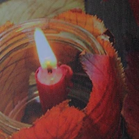 LED Autumn Leaves & Flickering Candles Canvas Wall Art