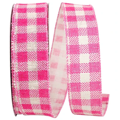 Reliant 1.5" x 20yd. Gingham Hopsack Twill Wired Ribbon