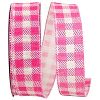 Reliant 1.5" x 20yd. Gingham Hopsack Twill Wired Ribbon