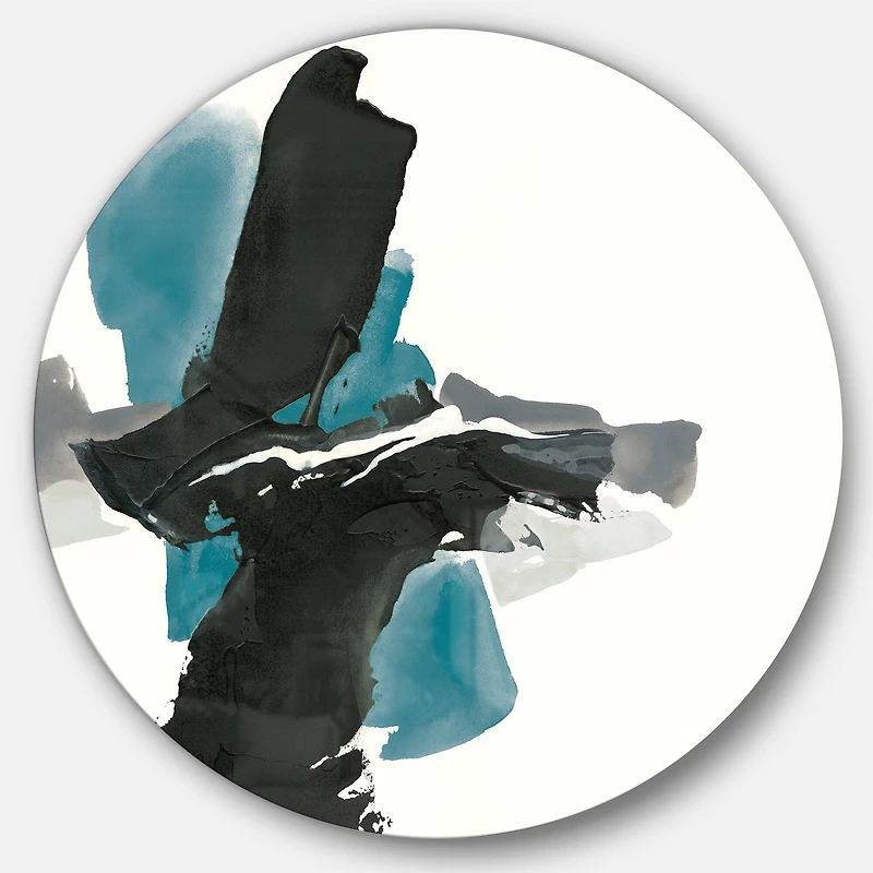 Designart - Geometric Black and Teal IV