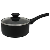 Oster Ashford 2qt. Black Aluminum Nonstick Sauce Pan With Tempered Glass Lid