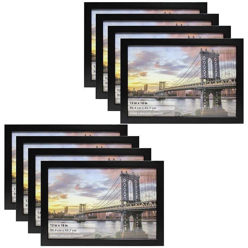 8 Pack: Black Flat Frame