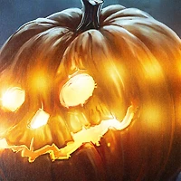 Spooky Jack-o-Lanterns LED Canvas Wall Art