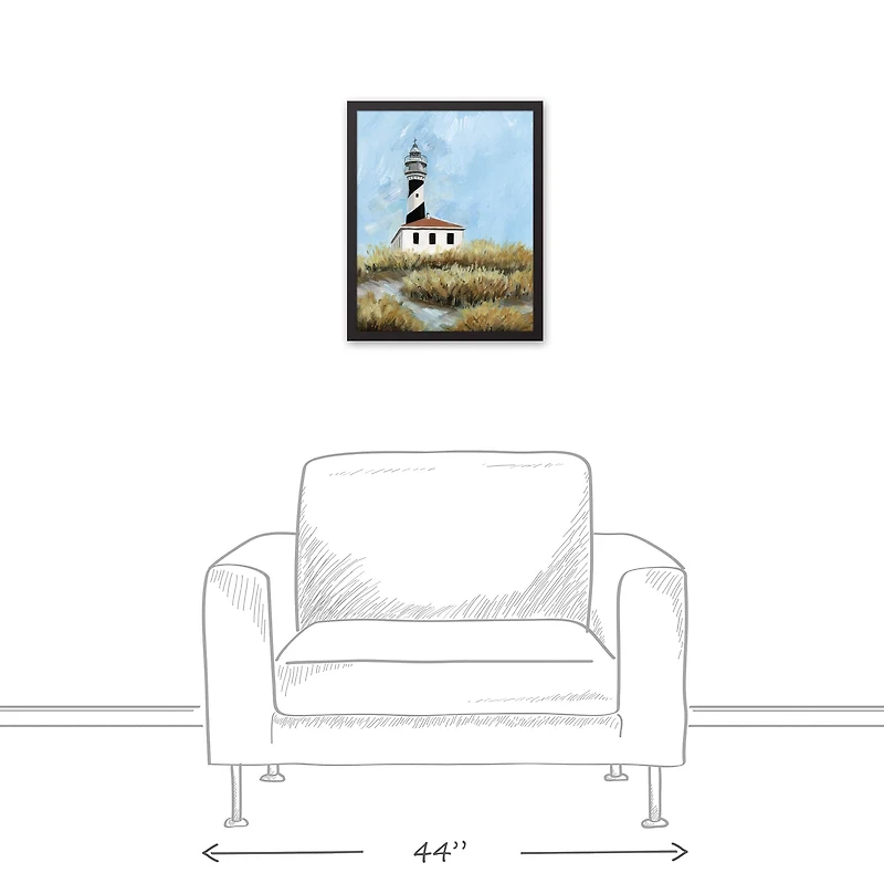 Coastal Lighthouse Black Framed Canvas
