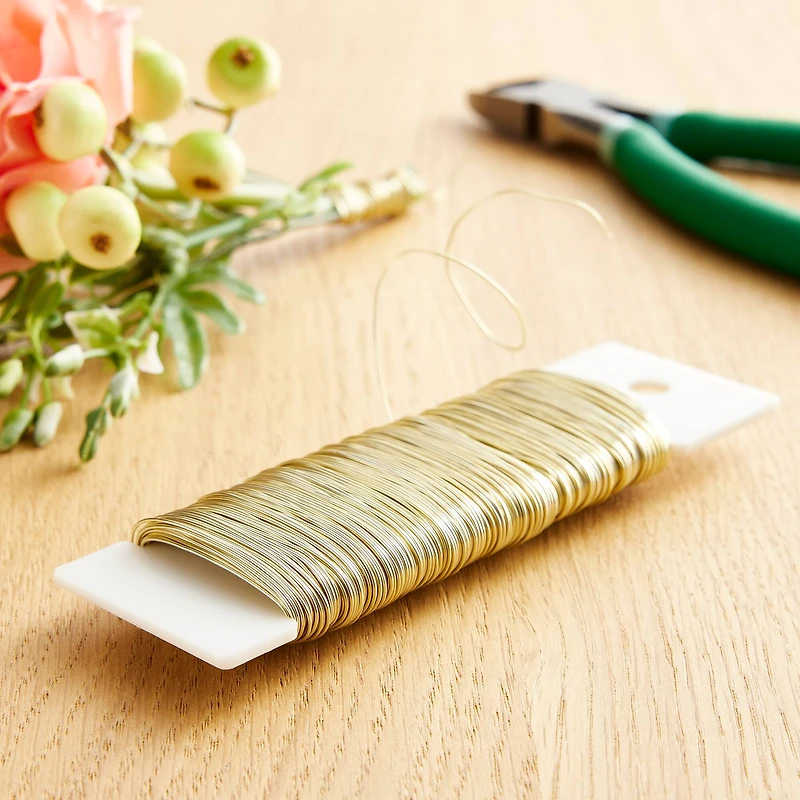 22 Gauge Gold Aluminum Florist Wire by Ashland®