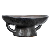 Hello Honey® 8" Black Reactive Glaze Stoneware Bowl with Handle & Base