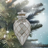 10" Silver & Gold Glitter Diamond Teardrop Ornament by Ashland®