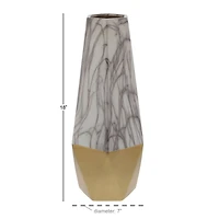 18" Gold Stoneware Contemporary Vase