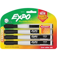 Expo® Black Magnetic Dry Erase Fine Marker & Eraser Set