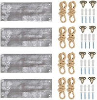 NEX™ 16" Gray Whitewash Hanging Rope Wood Wall Shelves, 4ct.