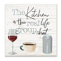 Stupell Industries Kitchen Group Chat Wooden Wall Plaque