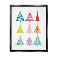 Stupell Industries Varied Fun Christmas Trees Framed Floater Canvas Wall Art