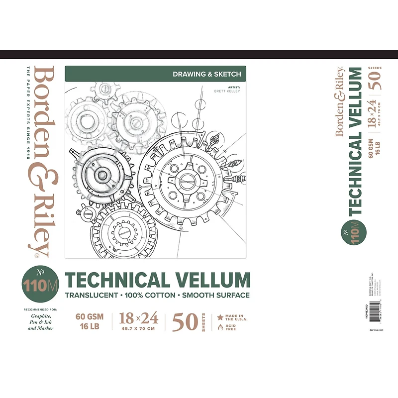 Borden & Riley® No.110M Technical Vellum Pad