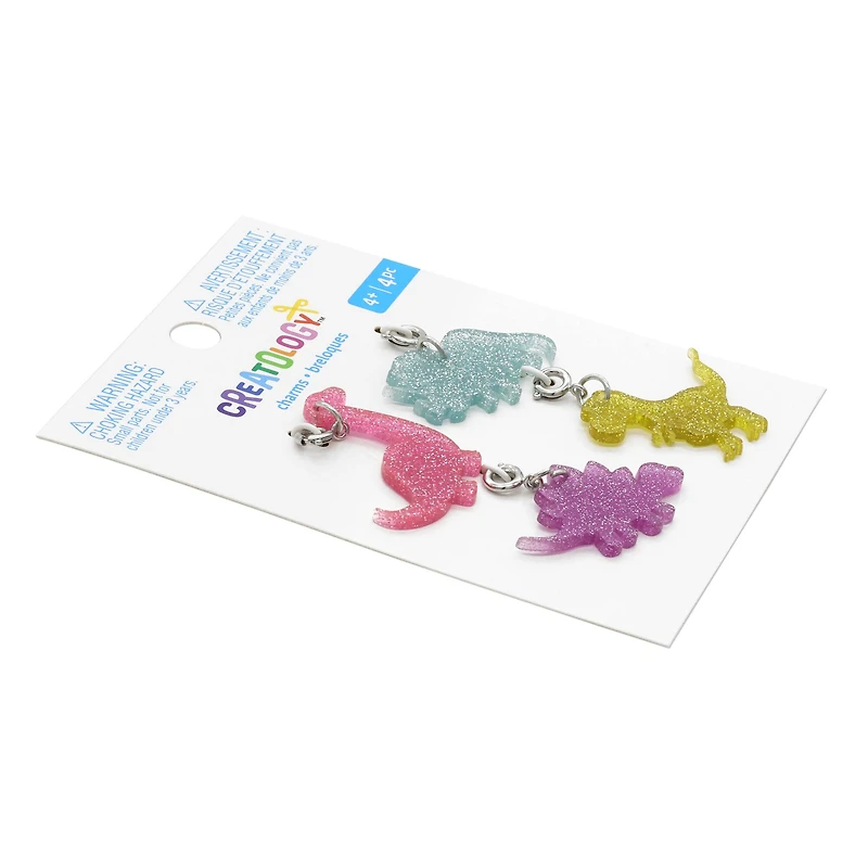 12 Packs: 4 ct. (48 total) Glittery Dinosaur Charms by Creatology™