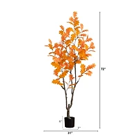 6ft. Orange Oak Artificial Potted Potted Tree