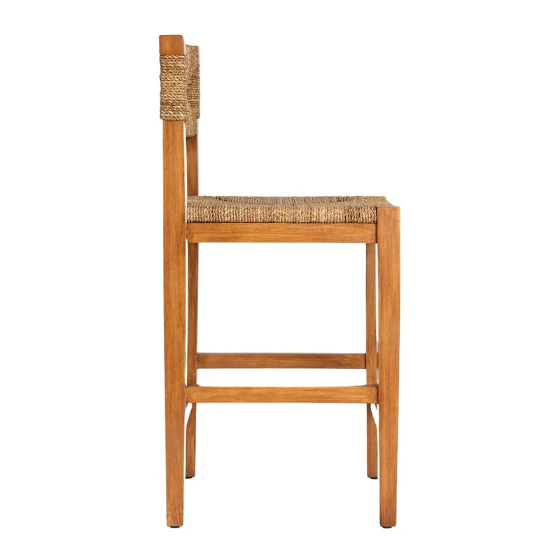 Hello Honey® 38" Wood & Seagrass Bar Stool