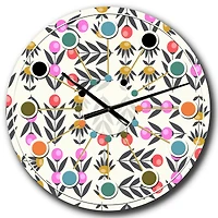 Designart 'Retro Abstract Floral Design Xi Mid-Century Modern Wall Clock