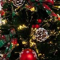 3ft. Pre-Lit Fir Artificial Christmas Tree in Planter, Clear Fiber Optic Lights