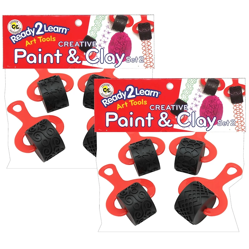 Ready 2 Learn® Paint & Clay Red Explorer Rollers, 2 Set of 4