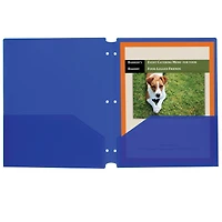 C-Line® Blue 2-Pocket Poly Portfolios with 3-Hole Punch, 25ct.