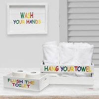 Elegant Designs White Wash Kids Towel Holder