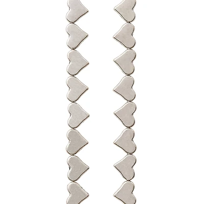 Silver Metal Heart Beads, 6mm by Bead Landing™