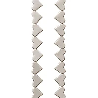 Silver Metal Heart Beads, 6mm by Bead Landing™