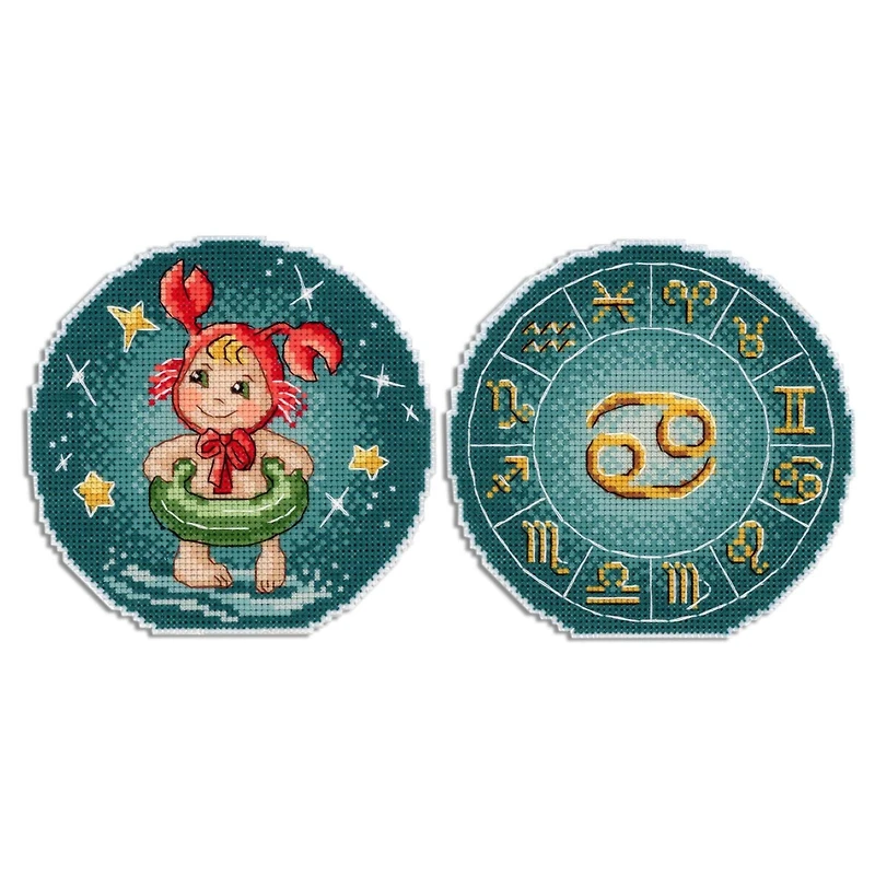 MP Studia Zodiac Signs Cancer Plastic Canvas Counted Cross Stitch Kit