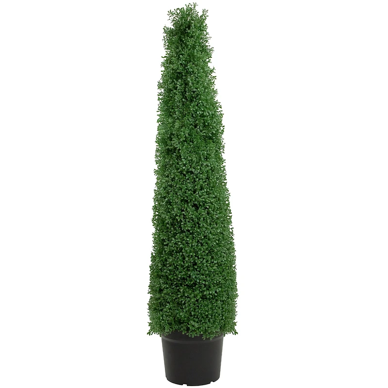 4ft. Unlit Artificial Boxwood Cone Topiary Tree with Pot