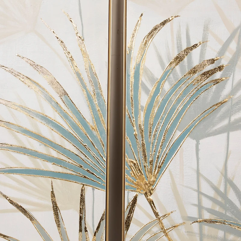 Set of 3 Brown Polystone Traditional Floral Wall Art, 16" x 47"