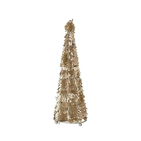 Hello Honey® 13" Tall Gold & Nickel Wire & Glass Beaded Christmas Tree