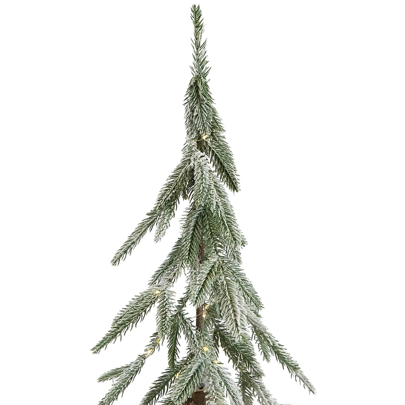 4ft. Pre-Lit Alpine Flocked Artificial Christmas Tree, Clear LED Lights