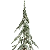 4ft. Pre-Lit Alpine Flocked Artificial Christmas Tree, Clear LED Lights
