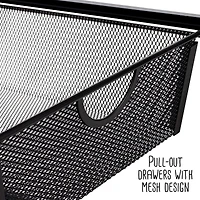 Honey Can Do Black Metal 3-Drawer Rolling Storage Cart