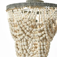 Hello Honey® 16" Tiered Draped Wood Bead & Metal Semi-Flush Light