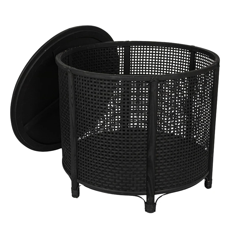 Hello Honey® Round Bamboo & Rattan Accent Table