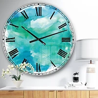 Designart Sea Glass Farmhouse Wall Clock