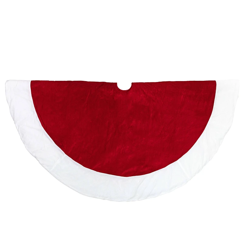 5ft. Red & White Velvet Christmas Tree Skirt