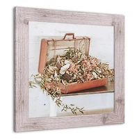 Suitcase Hydrangeas 16" x 16" Western White Framed Print
