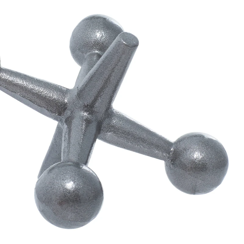 Gray Metal Modern Geometric Sculpture Set