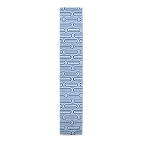 90" Groovy Blue Lines Cotton Twill Runner