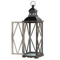 Modern Farmhouse Wooden Lantern Set, 28.5" & 20.5"