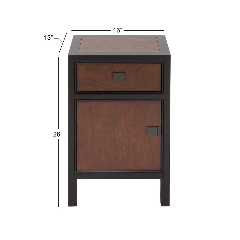 26" Dark Brown Wood Contemporary Cabinet