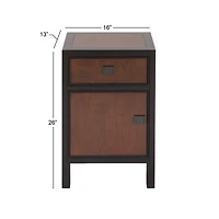 26" Dark Brown Wood Contemporary Cabinet