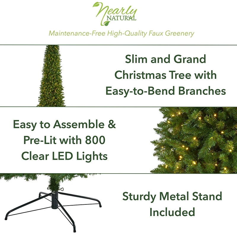 10ft. Pre-Lit Green Mountain Pine Artificial Christmas Tree, Clear LED Lights