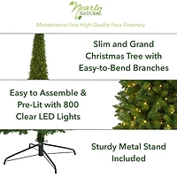 10ft. Pre-Lit Green Mountain Pine Artificial Christmas Tree, Clear LED Lights