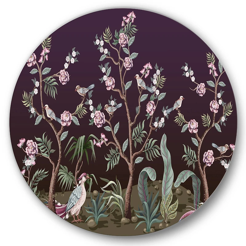 Designart - Chinoiserie With Birds and Peonies I