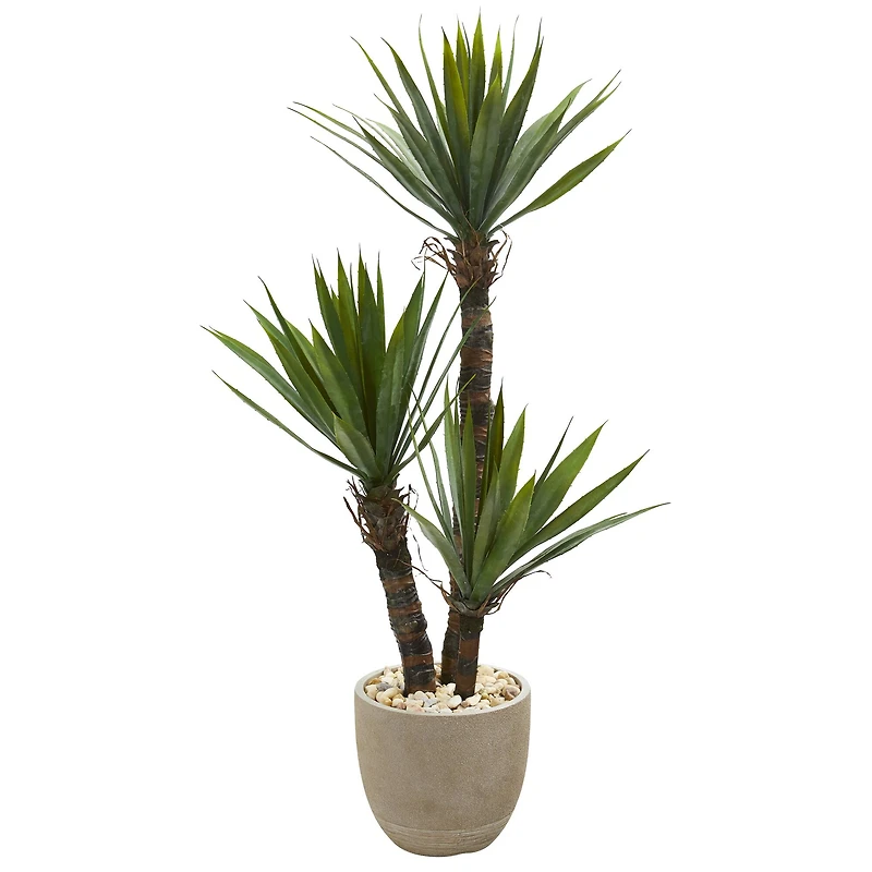 4.5ft. Yucca Tree in Sandstone Planter