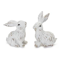 Carved Bunny Figurines Set