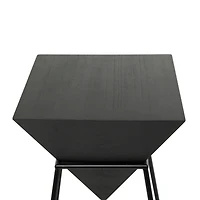 Black Metal Modern Accent Table, 24" x 20" x 17"